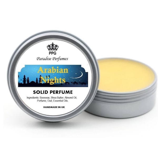 Arabian Nights | Natural Solid Perfume | Fragrance Balm 15ml | Scent | Cruelty-Free | Alcohol-Free | High Quality | PPG | Handmade In UK