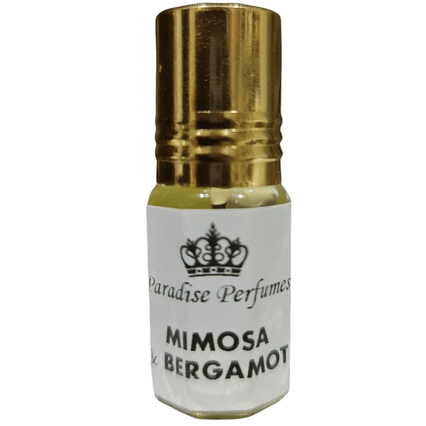 Mimosa and Bergamot | Gorgeous Musky Woody Roll On Fragrance Perfume Oil 3ml 6ml 12ml | Scent | Vegan & Cruelty-Free | Alcohol-Free | PPG