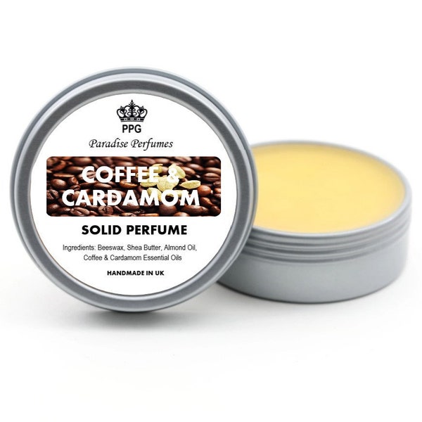 Coffee & Cardamom | Natural Solid Perfume | Fragrance Balm 15ml | Scent | Cruelty-Free | Alcohol-Free | High Quality | PPG | Handmade UK