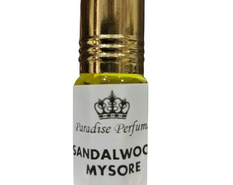 Sandalwood Mysore Perfume Oil Roll On: Vegan Alcohol-Free Fragrance