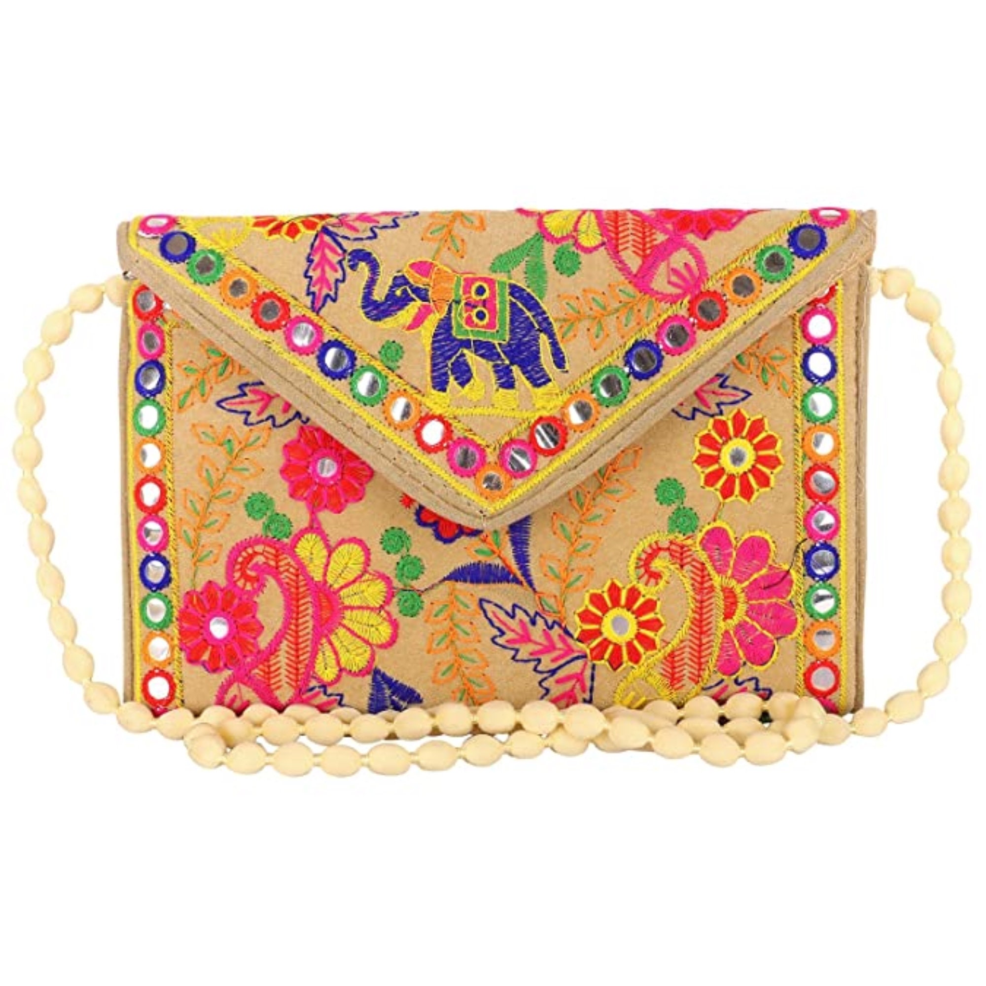 Buy Womens Ethnic Handmade Embroidered Designer Rajasthani Style Clutch  Hand Bag Purse Wallet for Wedding Ceremony Online at desertcartINDIA