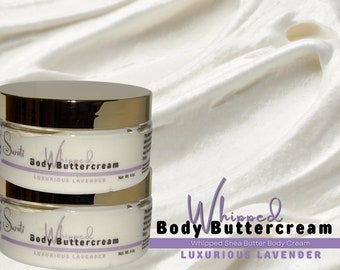 Luxurious Lavender Whipped Body Buttercream with Argan Oil, Marula Oil, Jojoba OIl | Whipped Shea Butter | Eczema Cream