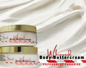 Peppermint Paradise Whipped Body Buttercream with Argan Oil, Marula Oil, Jojoba OIl | Whipped Shea Butter | Eczema Cream