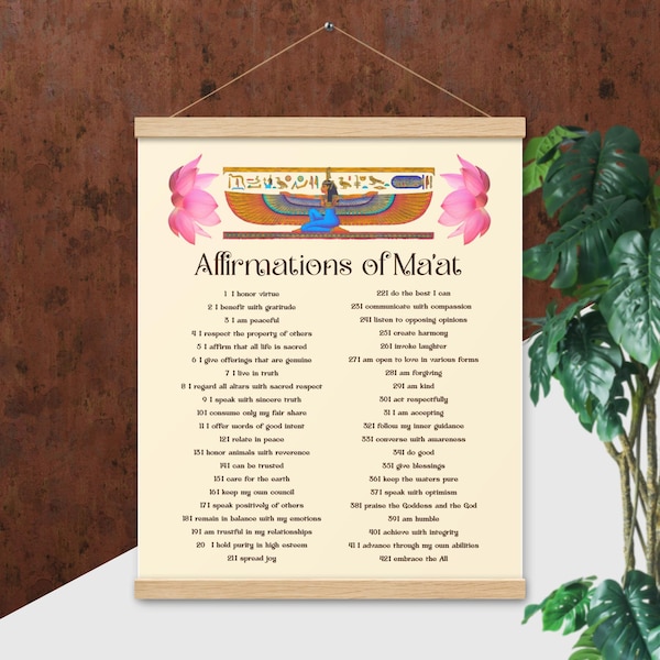 Affirmations of Ma'at Art / Wall Hanging / Poster