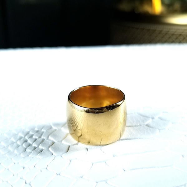 Chunky Gold Wide Band Ring,Bold Wide Ring,Gold Band Ring,Thick Gold Ring,Minimalist Jewelry,Wedding Band- JA004