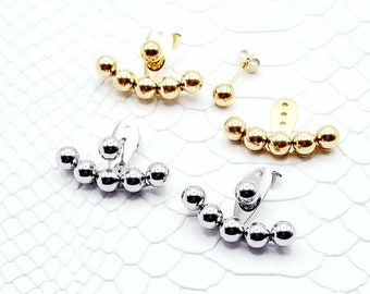 3-in-1 Adjustable Solid Stud Earrings,Adjustable Earrings, Gold Stud Earrings,Silver Stud Earrings,Statement Earrings,Fashion Jewelry- JA006