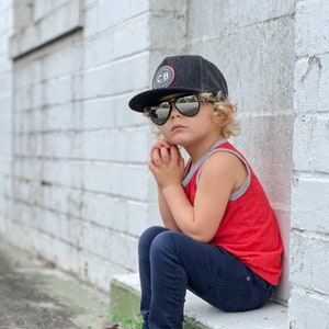Childrens Snapback hat Toddler and Youth Black Denim