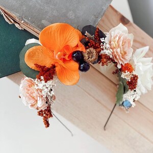 Bridal Headpiece with dried and artifical flowers, bridal crown, bridal accessories, wedding tiaras
