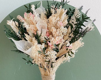 Rustic Wedding Bouquet, Boho Bridal Bouquet, Dried Flower Arrangement