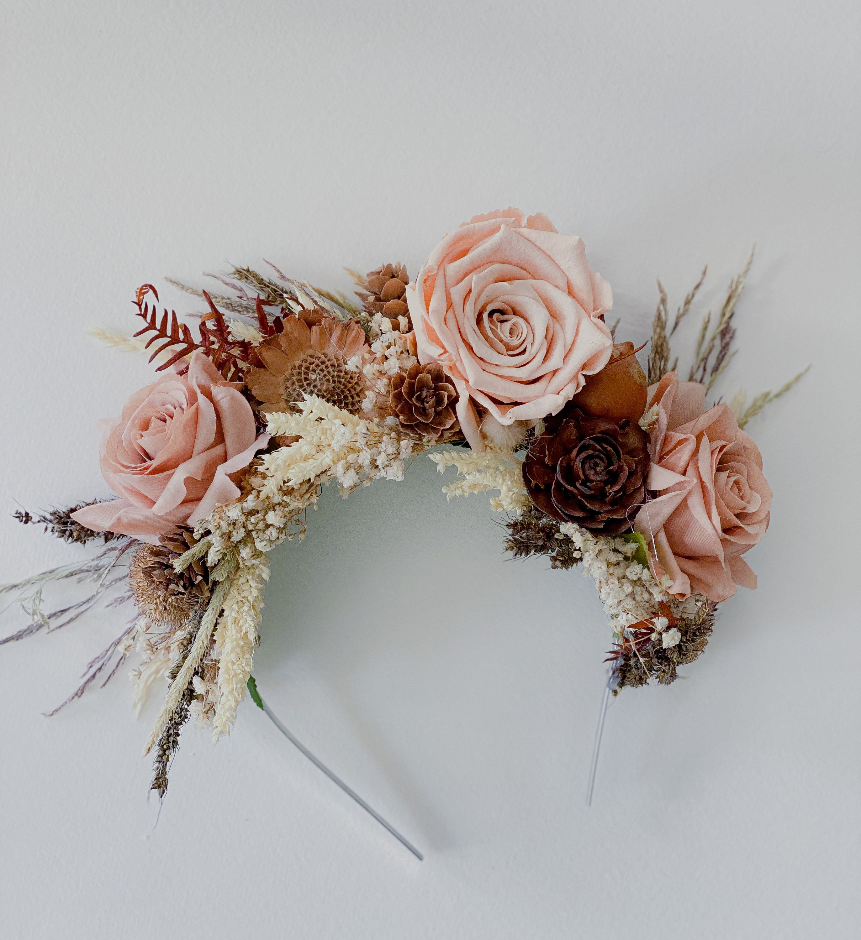 Bridal Crown With Dried Flowers Real Dry Flower Bridal Crown Etsy