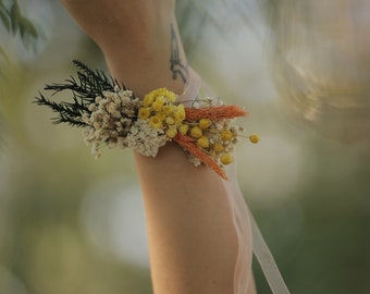 Dried Flowers Wedding Accessories | Bridal & Bridesmaid Bouquet, Bridesmaids Wrist Corsage, Boutonniere, Flower Girl Proposal