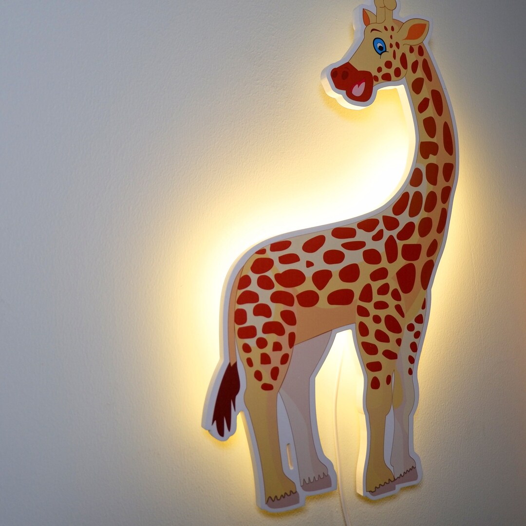 Jungle Nursery Decor Safari Animal Decor Night Wall Lamp Etsy