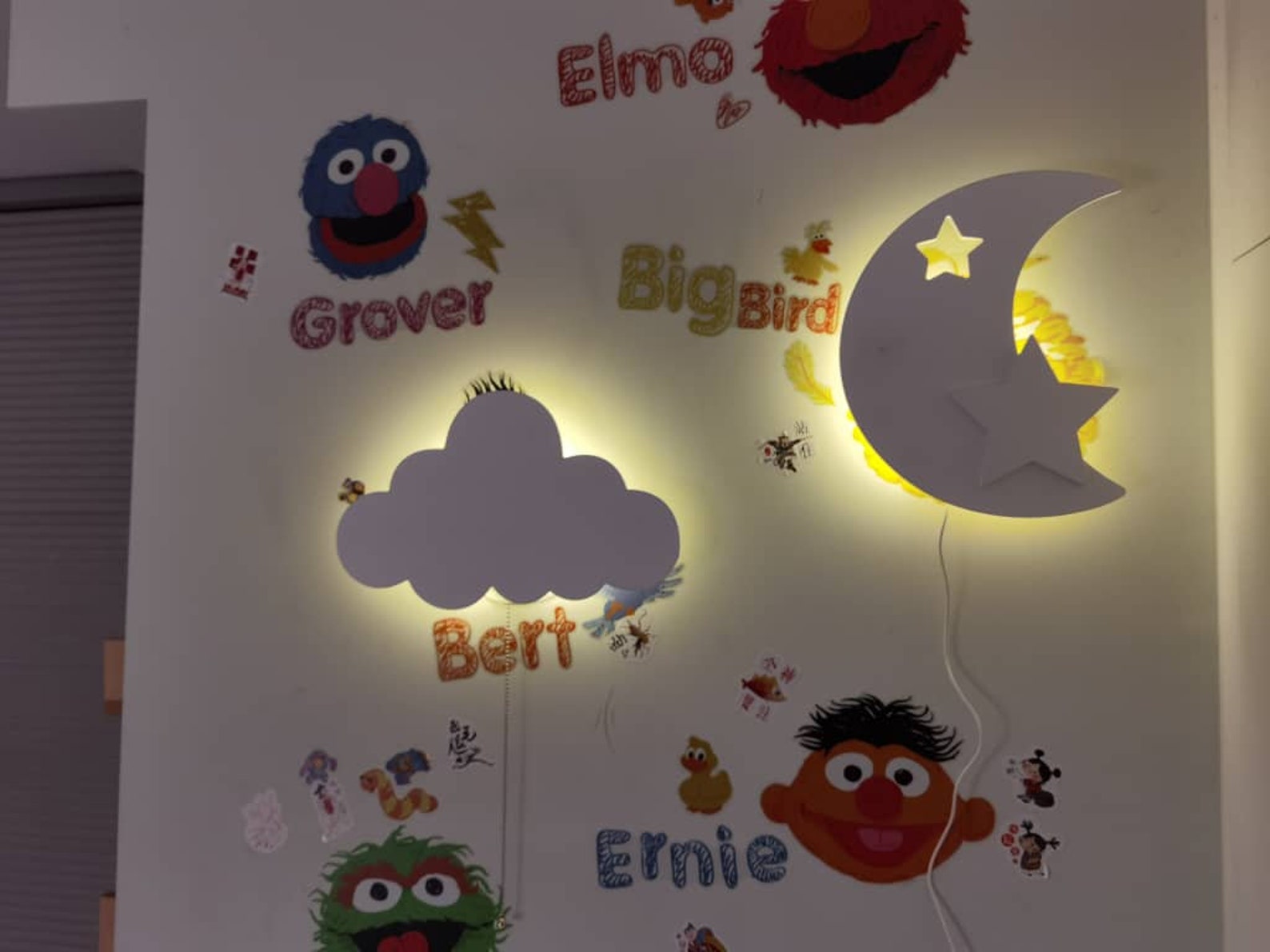 Set of 2 Toddler Room Decor White Cloud Wall Wood Night Light Etsy