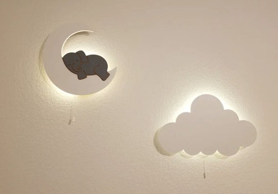 Nursery Wall Lights Cloud and Moon Night Light Customized 