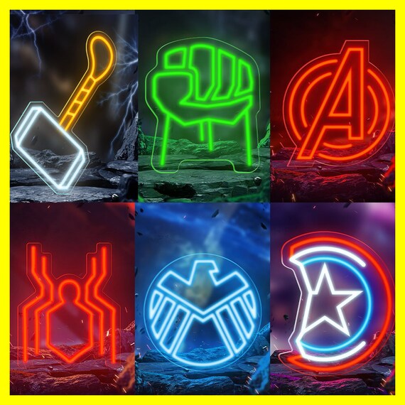 Avengers wall lights on sale led night lamp