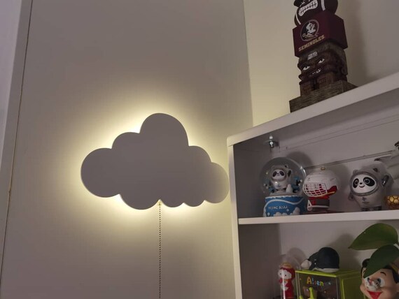 Lot de 2 Nuage de chambre de bébé Lampe en bois Applique murale