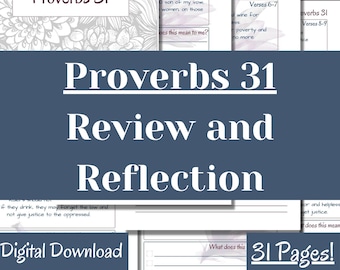DIGITAL PROVERBS 31 Reflection and Review Download 31 Pages, Be a Proverbs 31 Woman, Bible Study, Proverbs 31 Planner, Proverbs 31 Printable