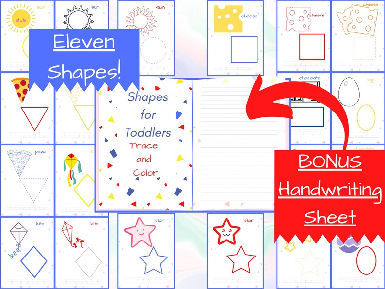 DIGITAL PRESCHOOL SHAPES Worksheets 35 Pages Preschool Worksheets ...
