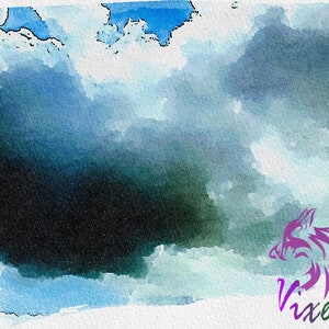 Storm Clouds Printable Wall Art Watercolor instant Download DIY Print Art