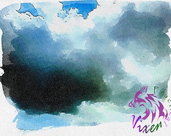 Storm Clouds Printable Wall Art Watercolor instant Download DIY Print Art