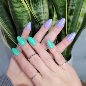 Soft Chrome Press On Nails | Any Color From Solid Color Collections | Full or Custom Sized Set