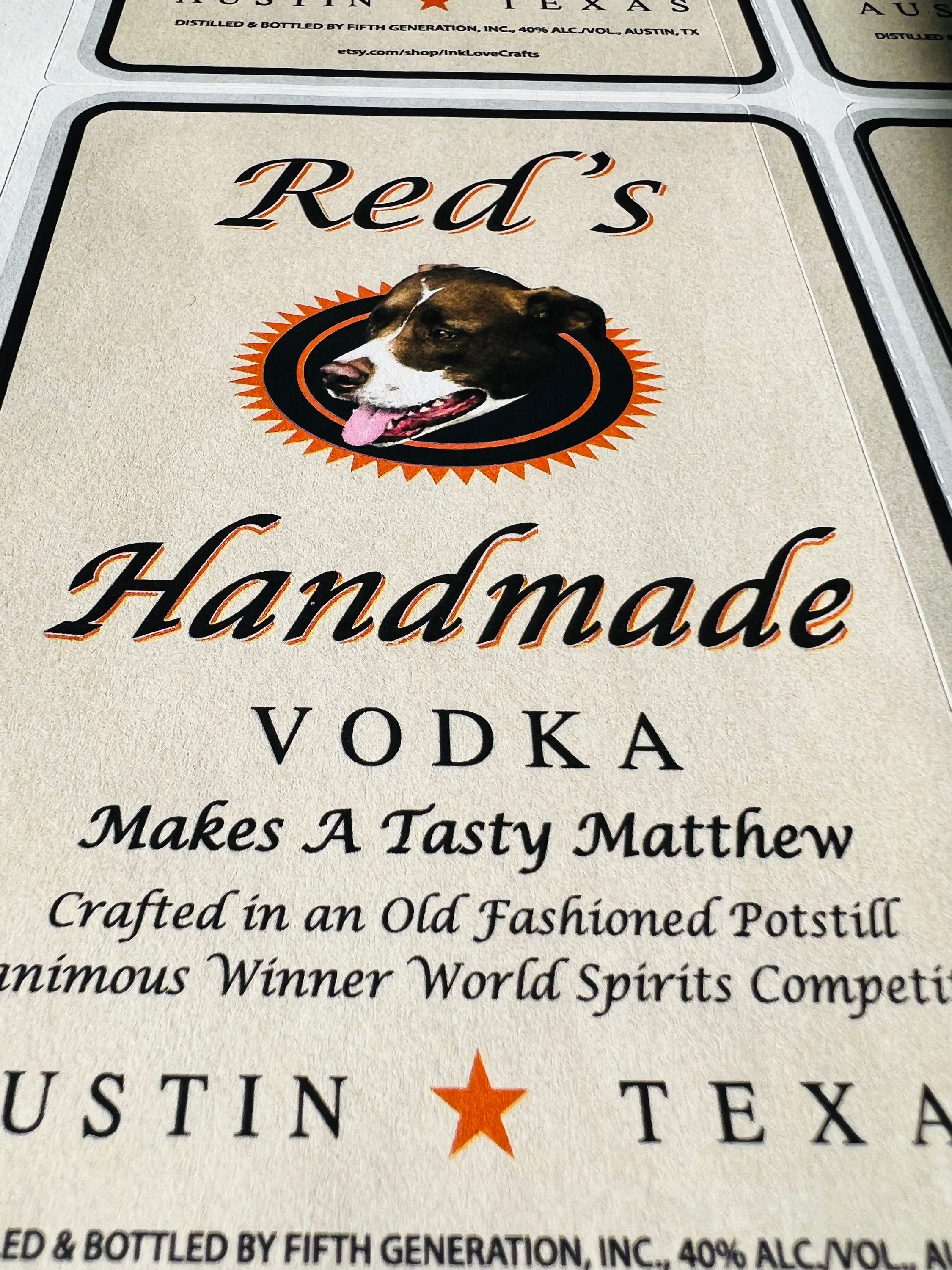 Tito&rsquo;s Vodka Label Printable