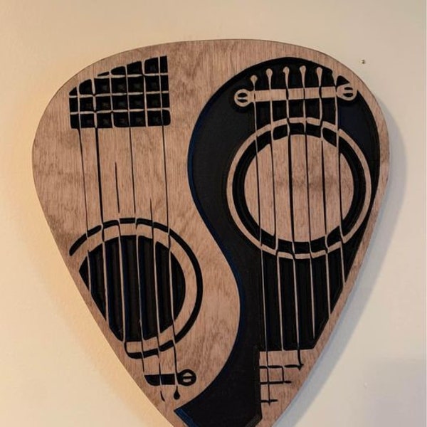 Wood Guitar Pick Sign Etsy