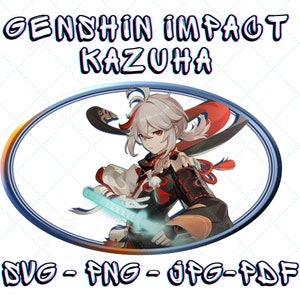 Kazuha Genshin Impact Clip Art, Cricut e Silhouette SVG, Crea adesivi Genshin Impact, Pianificatore digitale Anime, Genshim Impact Merch. Emozione