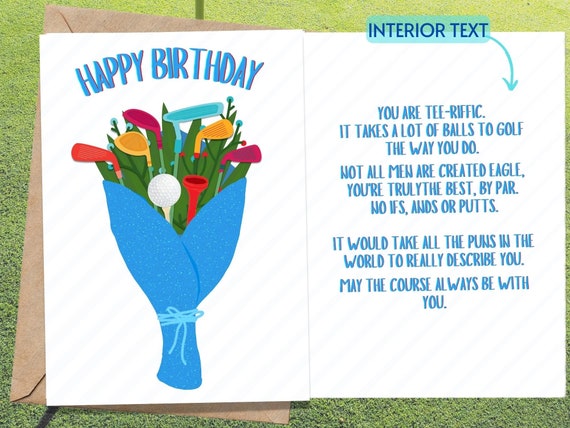 Golf Birthday Card Printable Birthday Card for Golfer Golf | Etsy