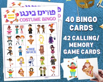 PURIM Bingo | Purim Game | Fun Purim Activities | Kids Purim | Purim Costume |  | Megilat Esther | Printable Purim Activity | Purim Learning