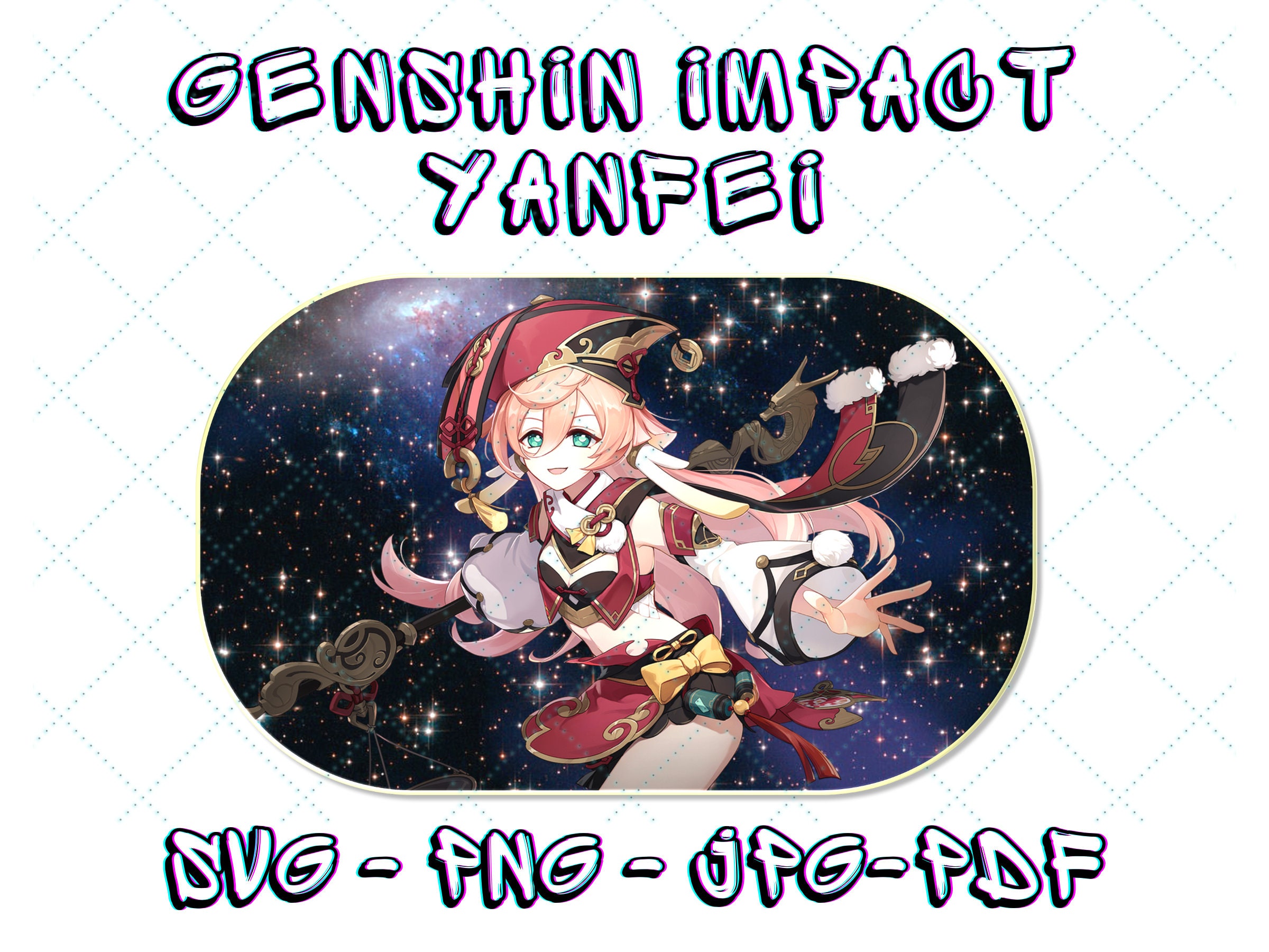 Yanfei Genshin Impact Clip Art Cricut and Silhouette SVG Etsy Denmark