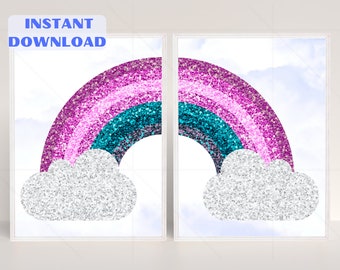 Rainbow Nursery Art, Rainbow Print, Gender Neutral Nursery, Rainbow Printable, Neutral Nursery Art, Kid's decor, Boho Nursery, Color Pop Art