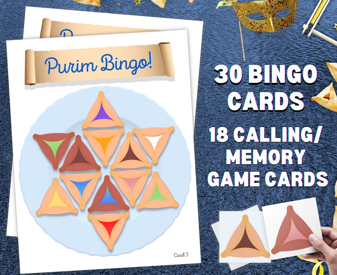 PURIM Bingo | Purim Games | Fun Purim Activities | Kids Purim | Purim Decorations | Hamentashen ...