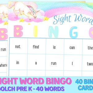 PreK Sight Word Bingo | Dolch Sight Words | Instant Download | PreSchool Worksheet | kindergarten Busy Book Learning Sheet | Fun Sight Words