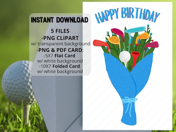 Golf Birthday Card Printable Birthday Card for Golfer Golf | Etsy