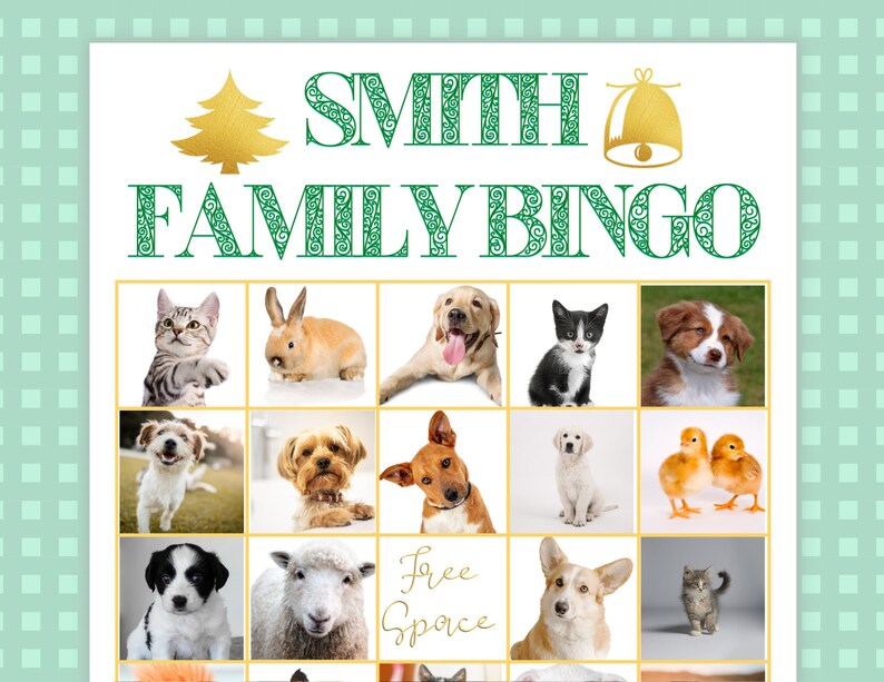 Custom Photo Bingo, Christmas Game, Personalized Birthday Gift, Fun