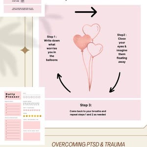 PTSD & Trauma Processing Workbook, Editable Template, Commercial Use Printable, Mental Health Journal, Anxiety Worksheet, PLR Resell Rights.