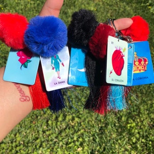 Mexican loteria | loteria Keychain | tassle keychain | pom keychain | mexican bingo | keychain