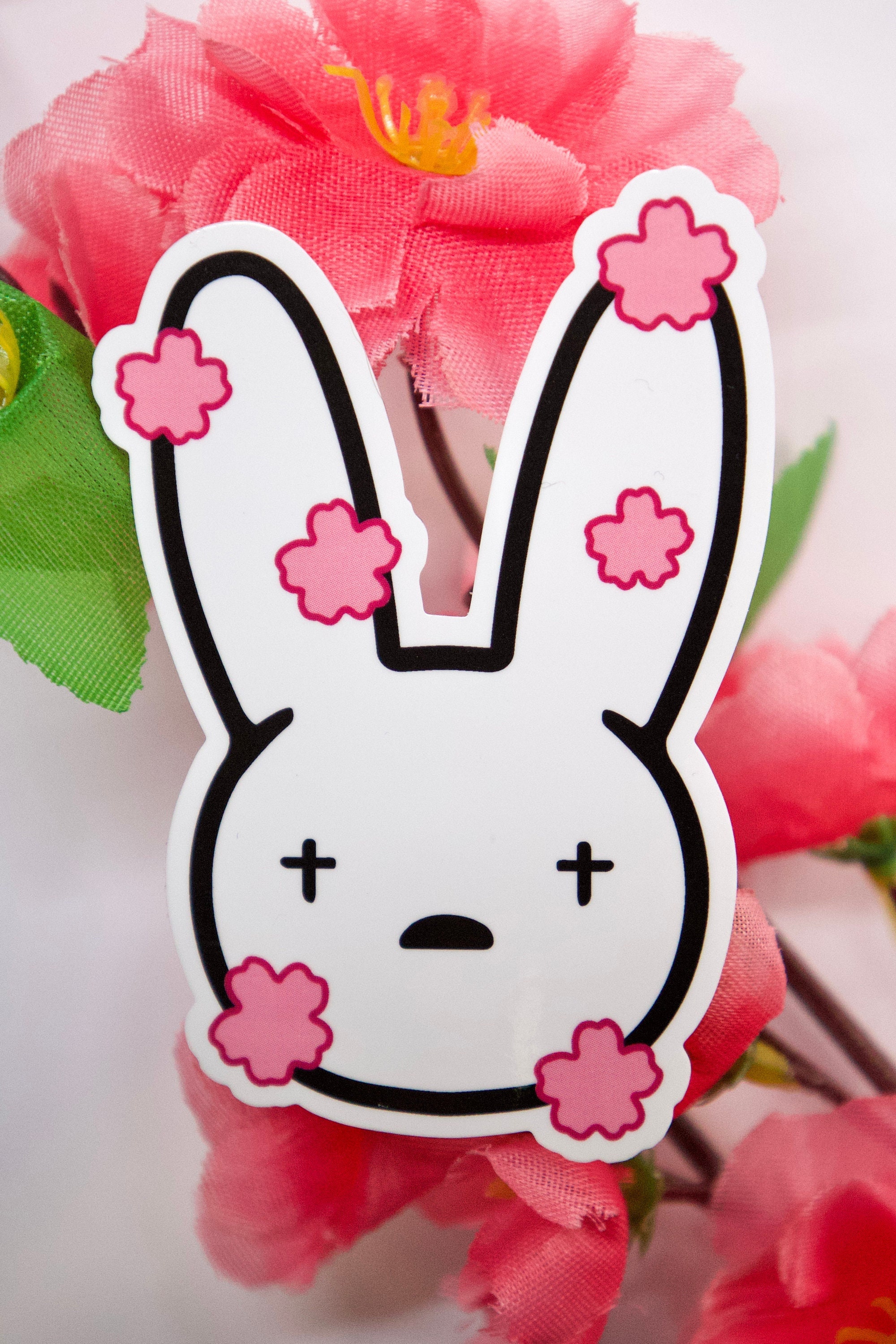 Bad Bunny Logo Sticker Cherry Blossom Etsy UK