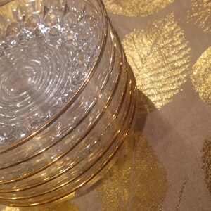 Fine Glass Antique Gold Rimmed Dessert Bowls