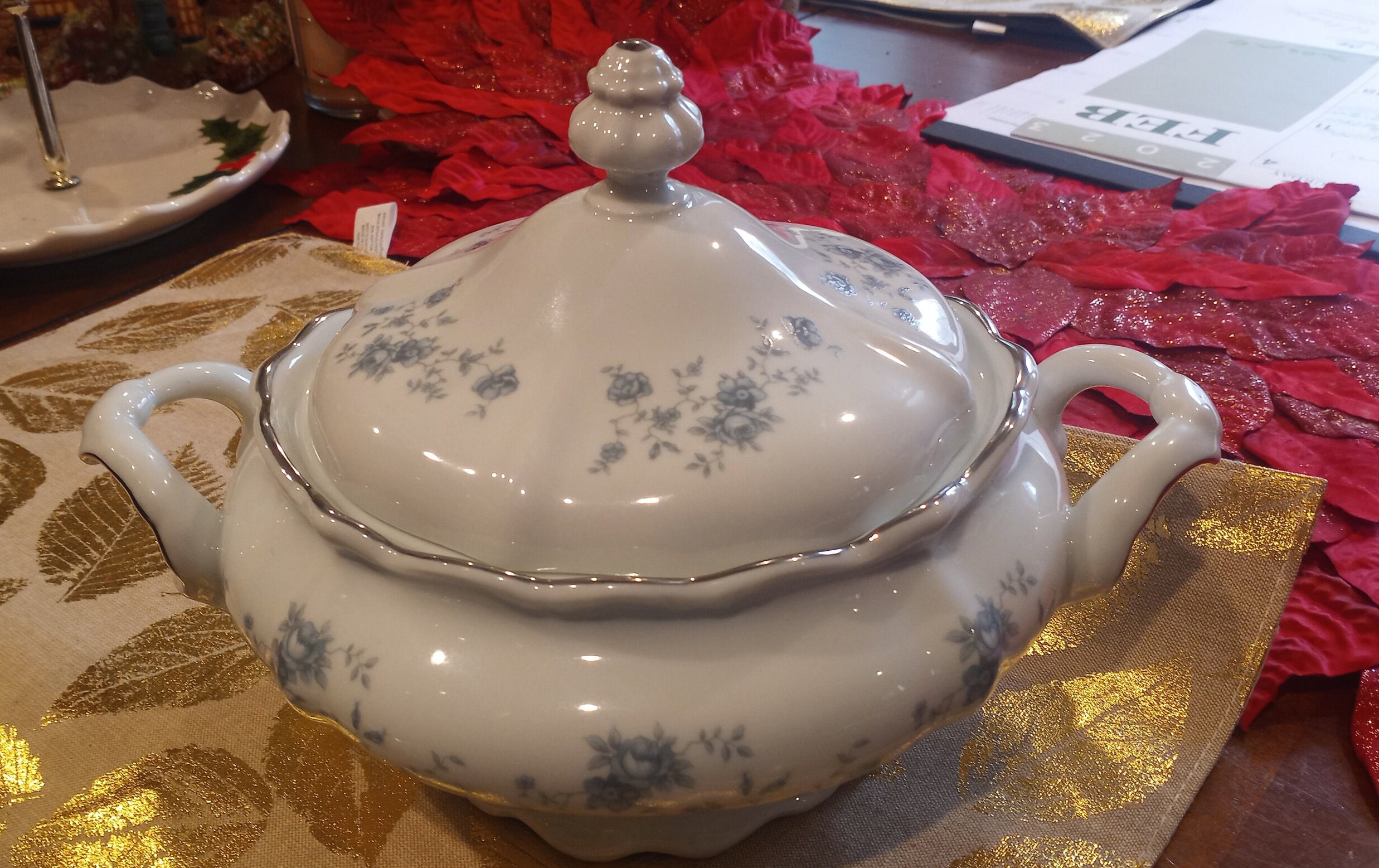 Johann Haviland Bavarian Blue Garland Platinum German Fine China Etsy