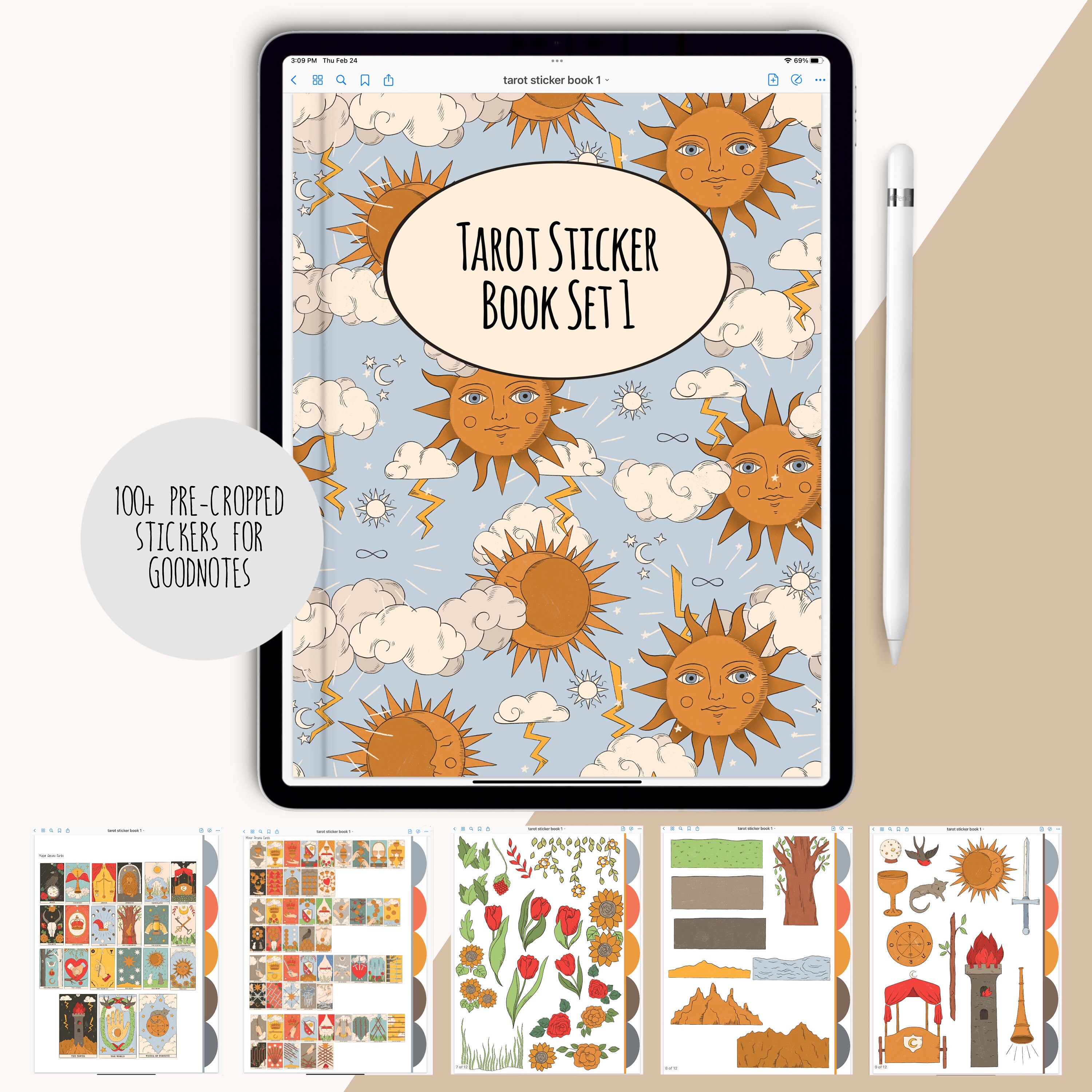 Goodnotes Sticker Book Tarot Stickers Digital Tarot Etsy