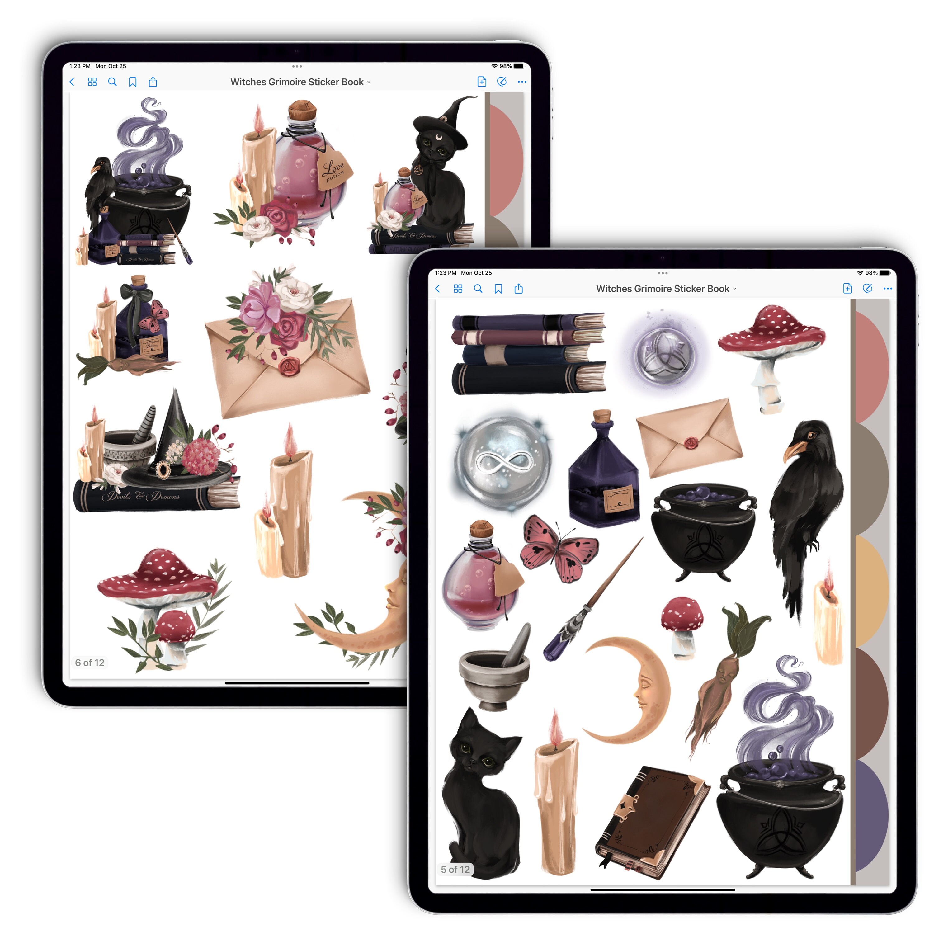 Goodnotes Sticker Book Witch Stickers Digital Journal Etsy