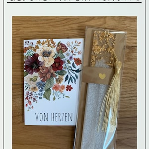 Lesezeichen personalisiert aus Epoxidharz in Pink und Gold Geschenk für Leser und Leseratten Resin Bookmark Bild 6