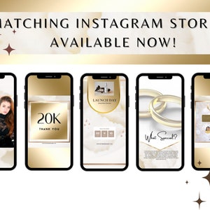 White and Gold Instagram Post Templates Canva, Instagram Story ...