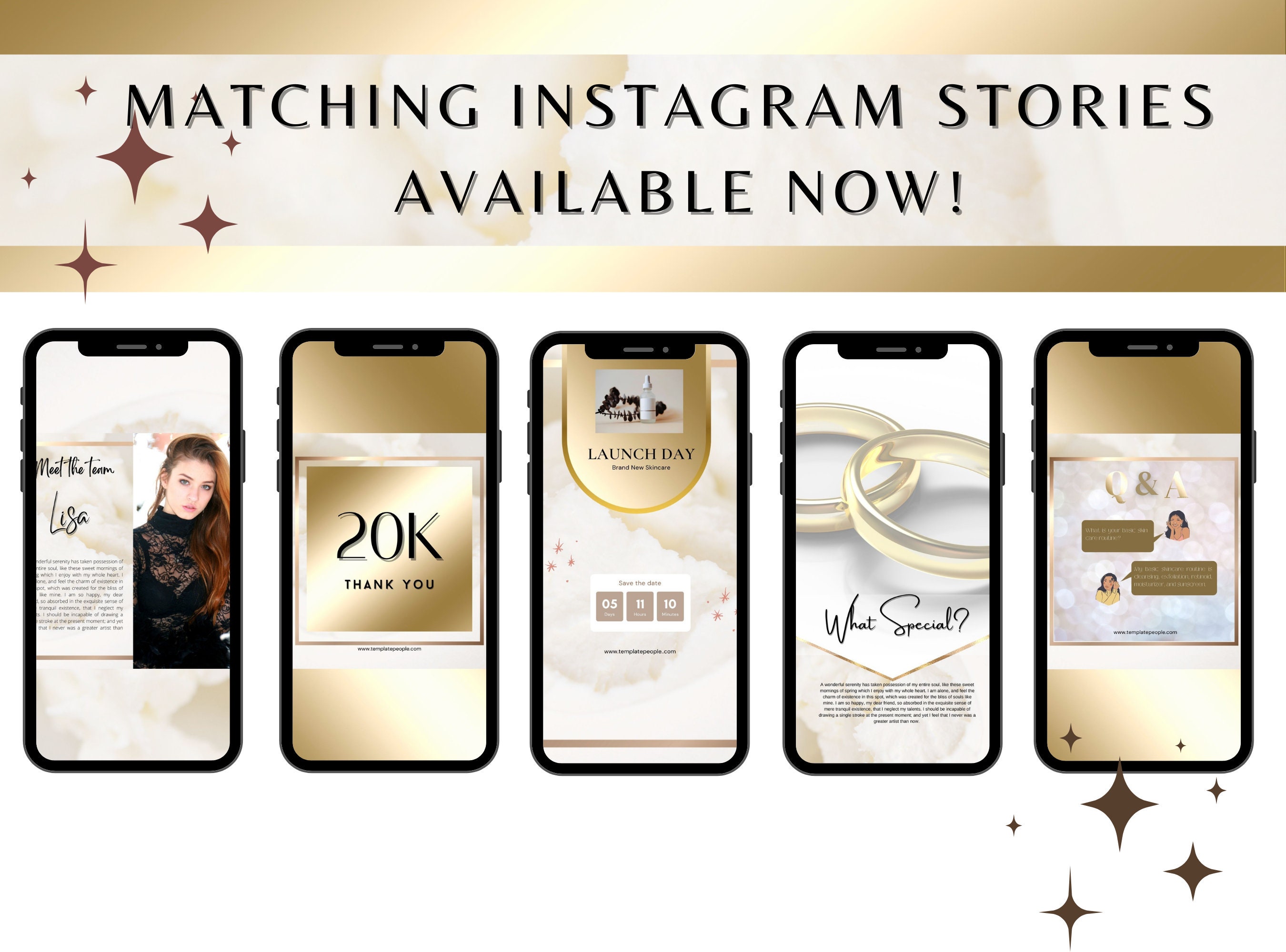White and Gold Instagram Post Templates Canva, Instagram Story ...