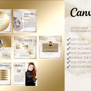 White and Gold Instagram Post Templates Canva, Instagram Story ...