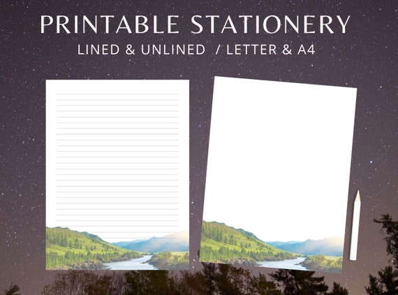 Mountain Printable Stationery Paper / Printable Writing Paper - Etsy