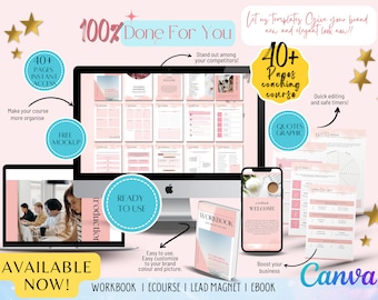 Manuel de coaching de vie, Fait pour vous, Feuille de travail de coaching, Trousse de bienvenue de coaching, Ebook créateur de cours, Aimant principal, Modèle de classeur