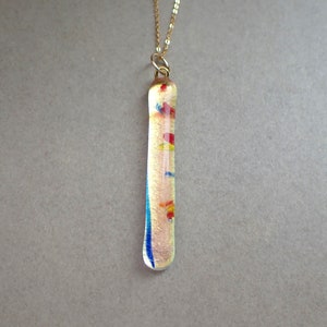 Stunning Gold, Red and Blue Dichroic Fused Glass Pendant | Dichroic Fused Glass Jewelry | Boho Dichroic Necklace | Gift for Her